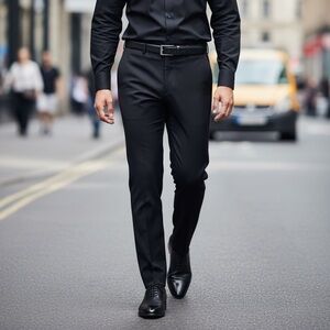 Perry Ellis Portfolio Black Khaki Pants SO5075